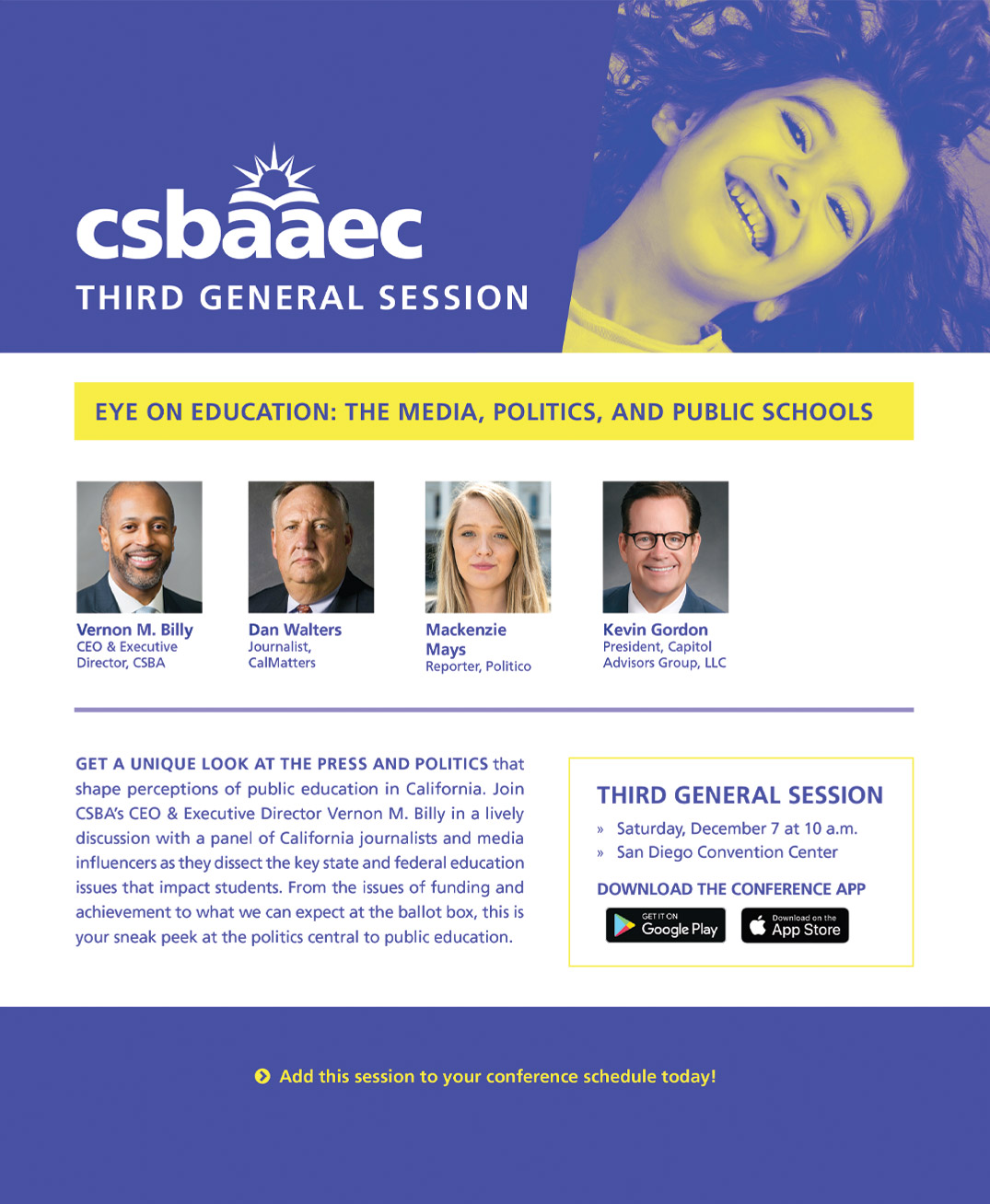 CSBAAEC Third General Session Advertisement