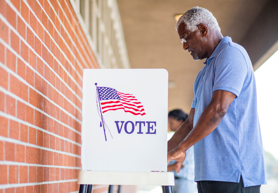 man voting at the polls