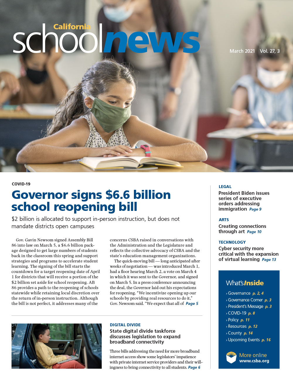 California School News March 2021 Cover