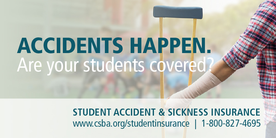 CSBA Student Accident and Sickness Insurance Advertisement