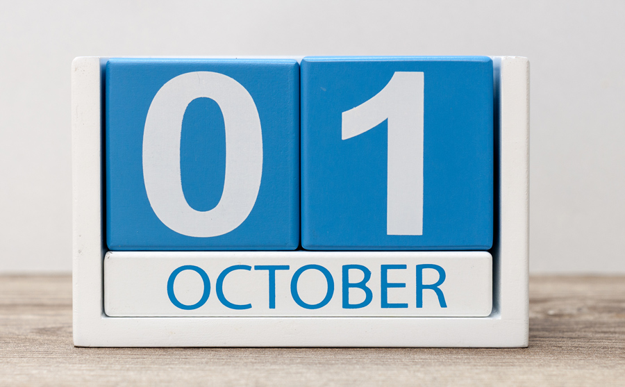 October First Block Calendar