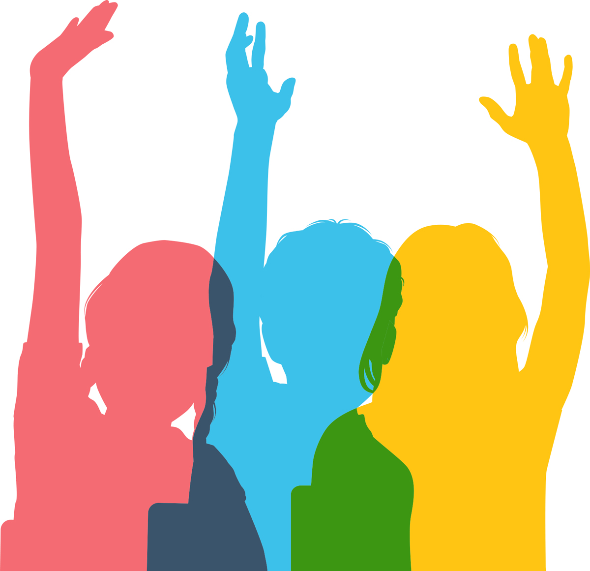 clipart of students raising their hands