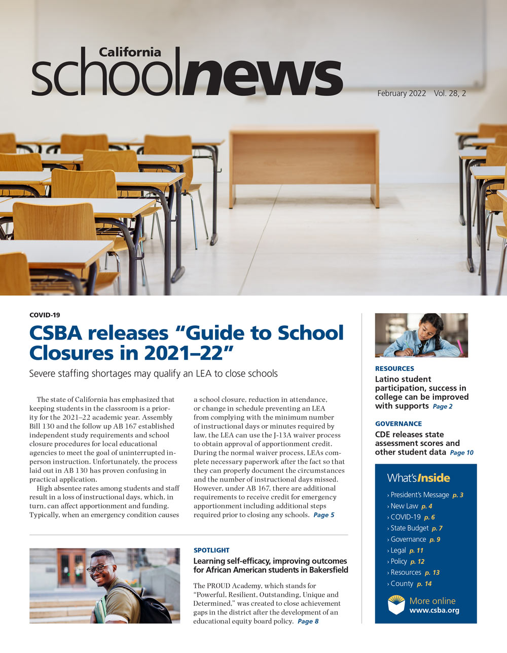 CSBA Newsletter February 2022 cover