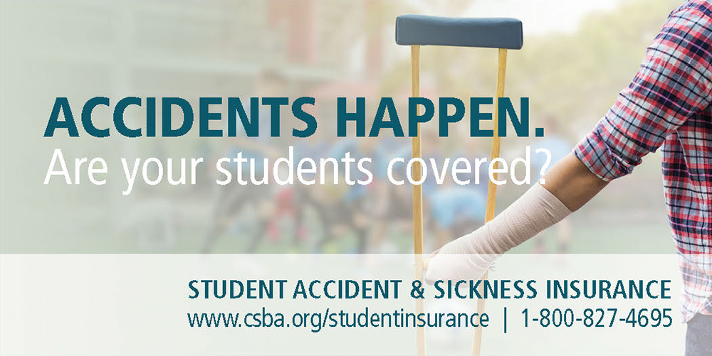 CSBA Student Accident & Sickness Insurance Advertisement