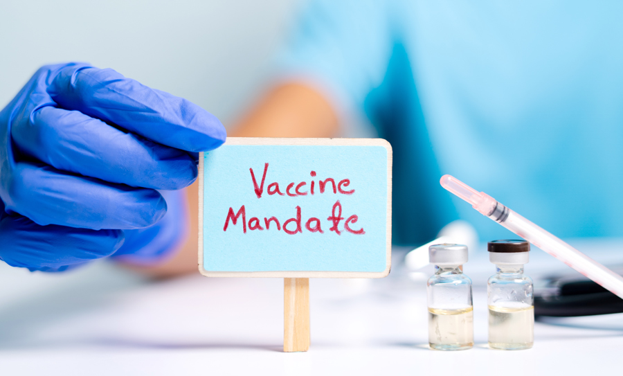 Small vaccine mandate sign