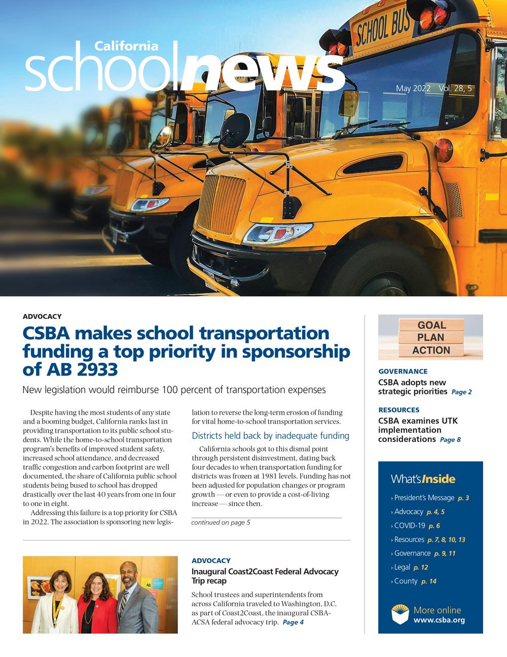 CSBA Newsletter May 2022 cover