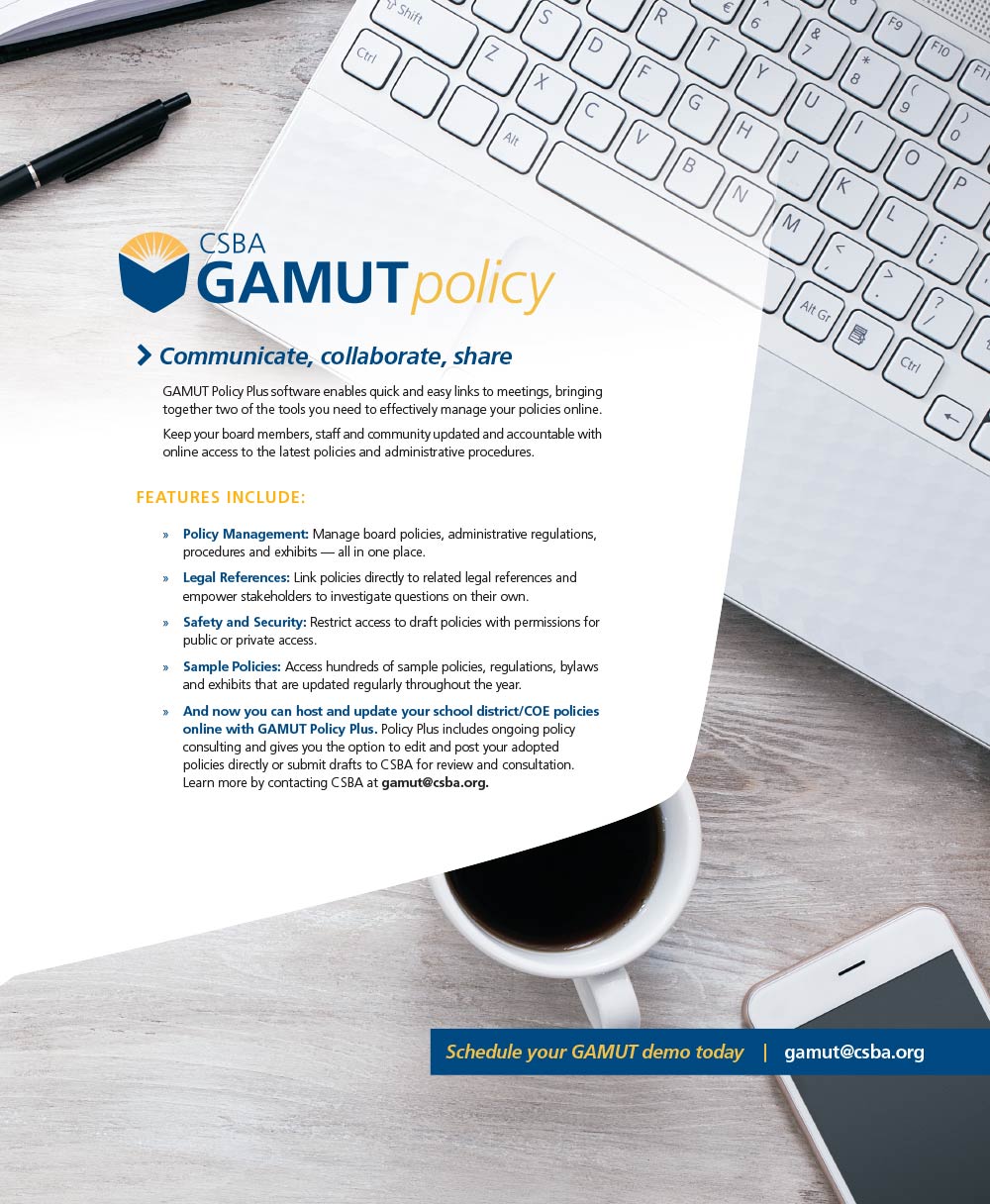 CSBA Gamut Policy Advertisement