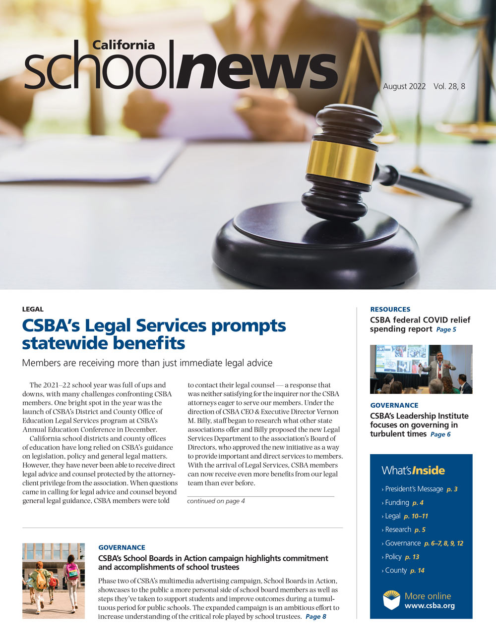 CSBA Newsletter August 2022 cover