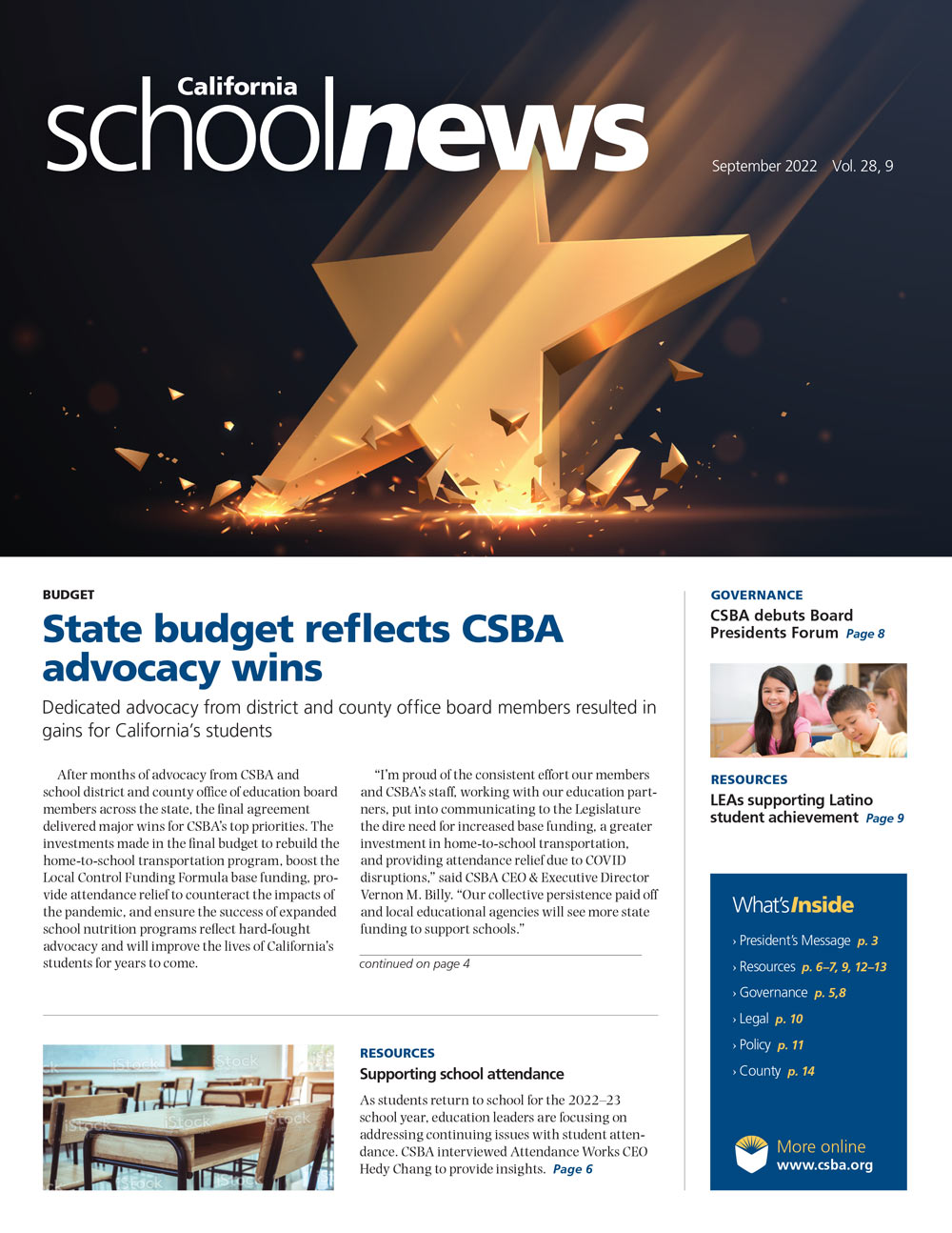 CSBA Newsletter September 2022 cover