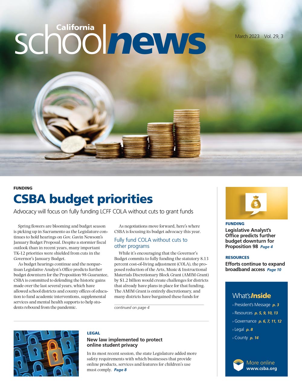 CSBA Newsletter March 2023 cover