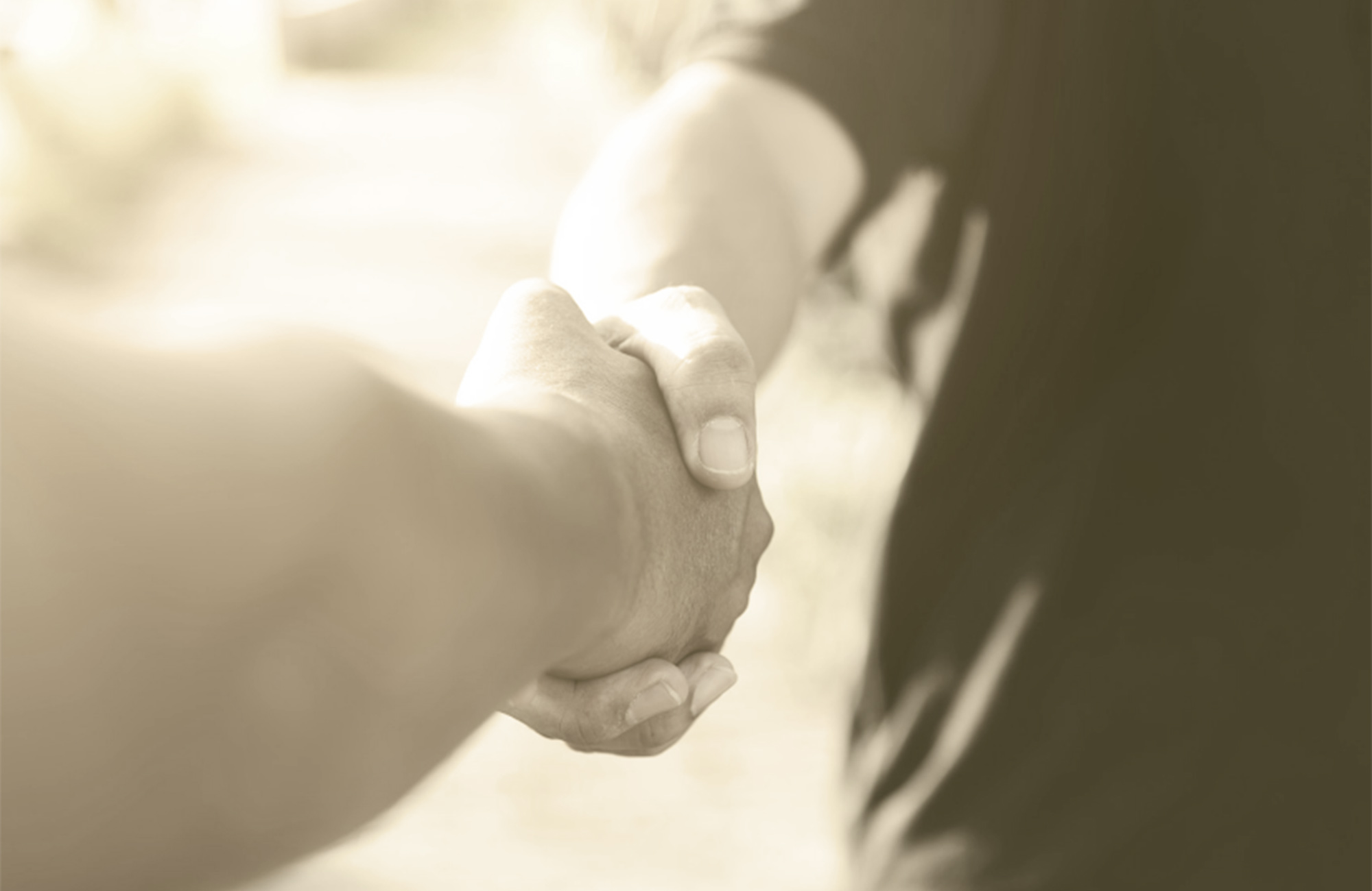 close view of two hands in a handshake