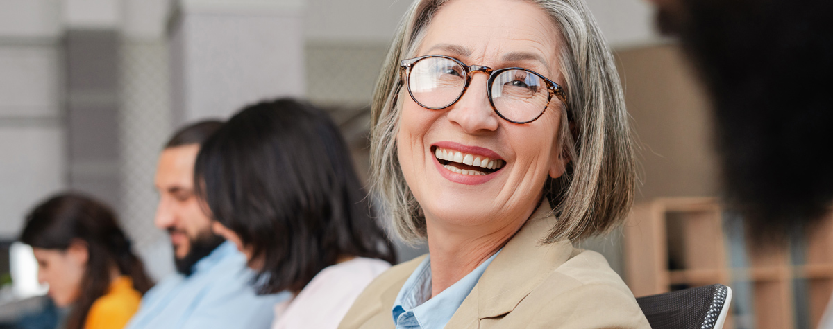 closeup of woman smiling