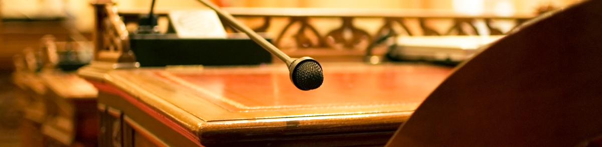 closeup of a microphone on a desk