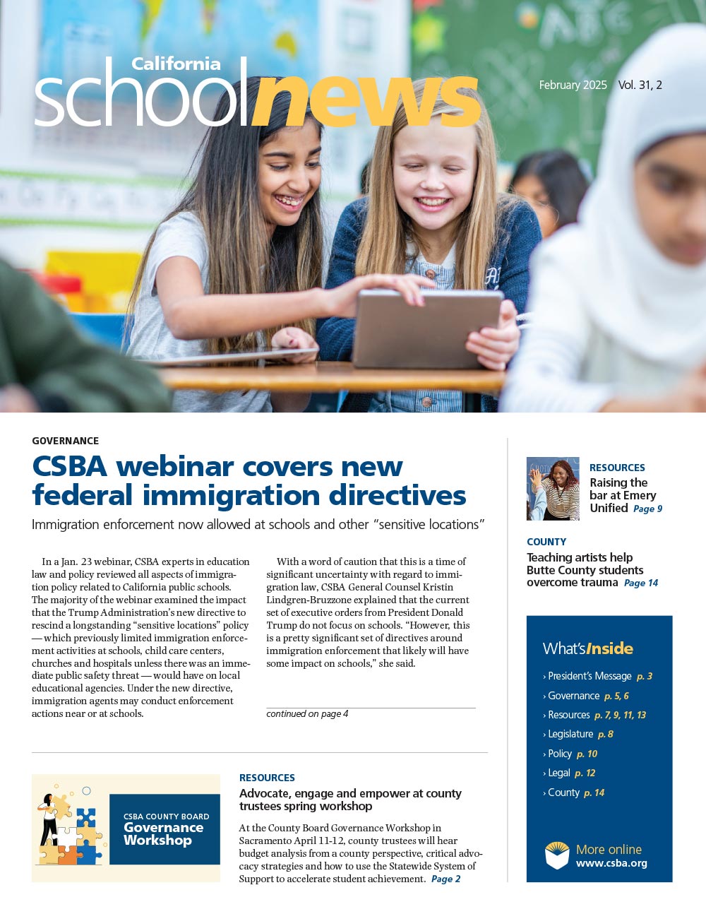 CSBA Newsletter February 2025 cover