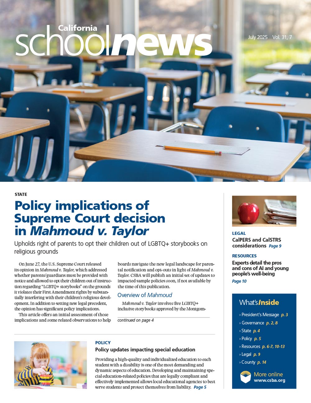 CSBA Newsletter July 2025 cover