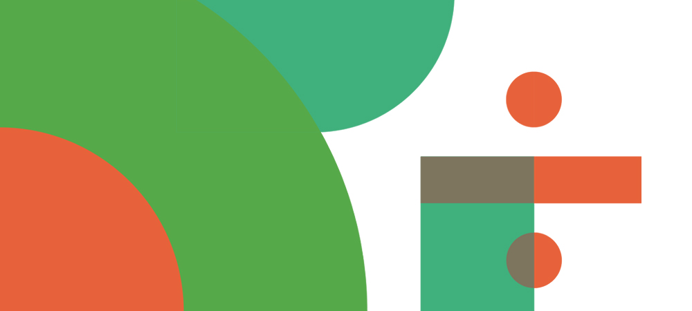 cropped view of the mathematical imagery in orange and different shades of green