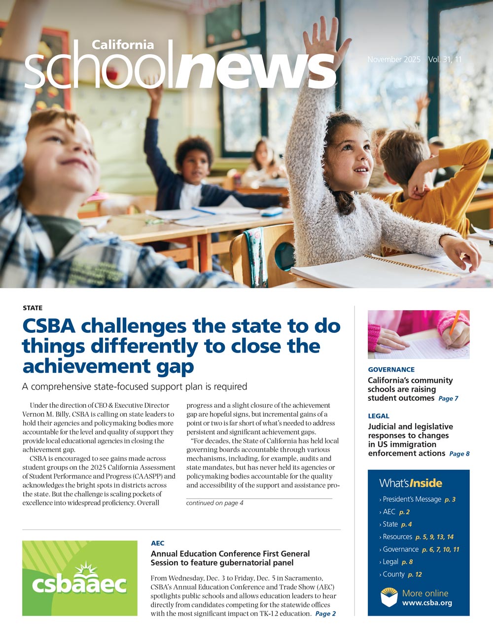 CSBA Newsletter November 2025 cover