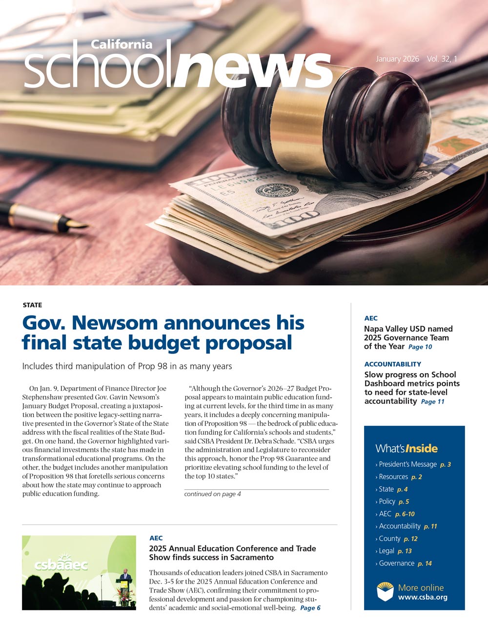 CSBA Newsletter January 2026 cover