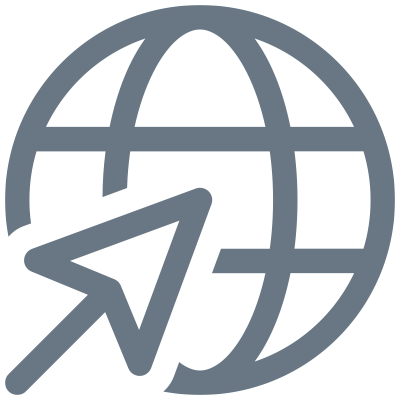 Globe with mouse icon