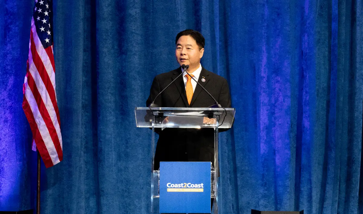 Representative Ted Lieu speaking at the Coast2Coast Federal Advocacy Conference