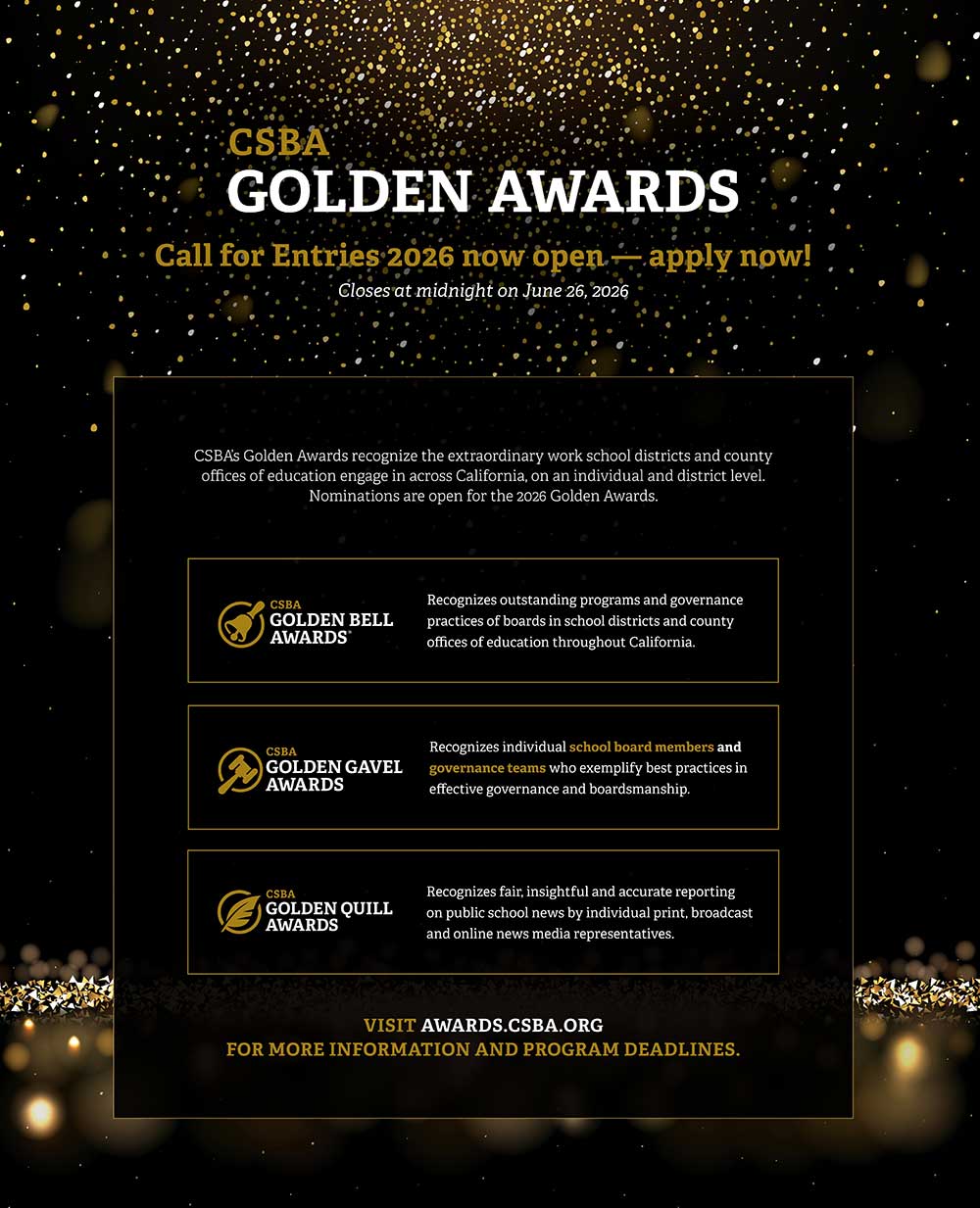 CSBA Golden Awards Advertisement