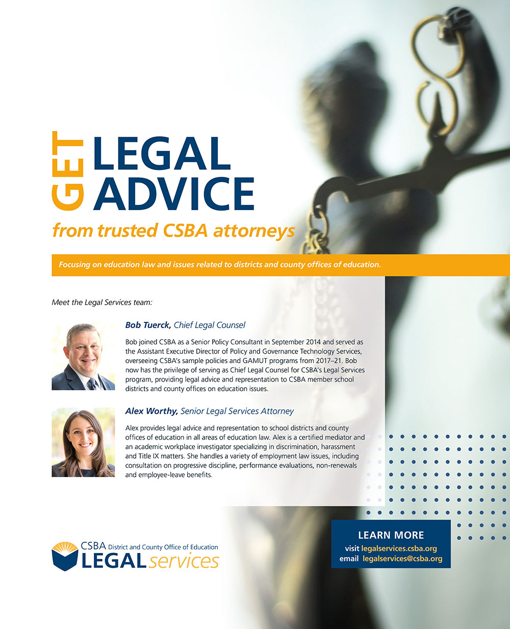 CSBA Legal Services Advertisement