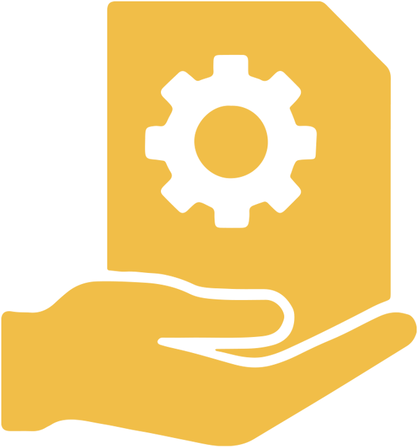 Hand holding folder icon