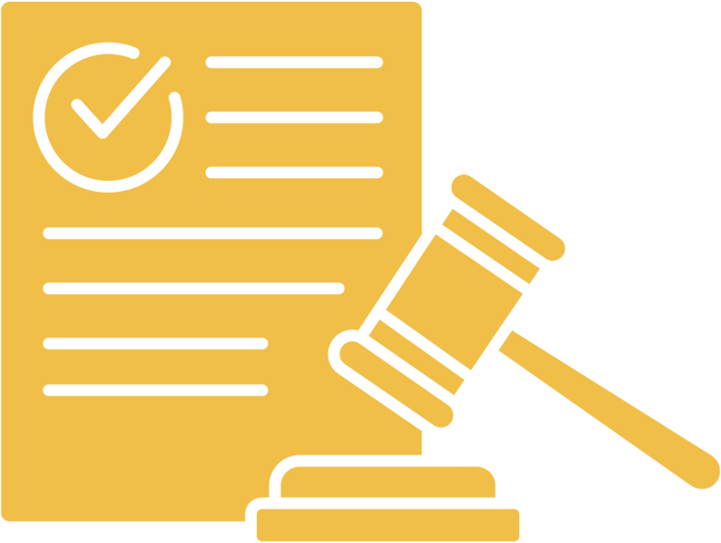 Gavel and document icon