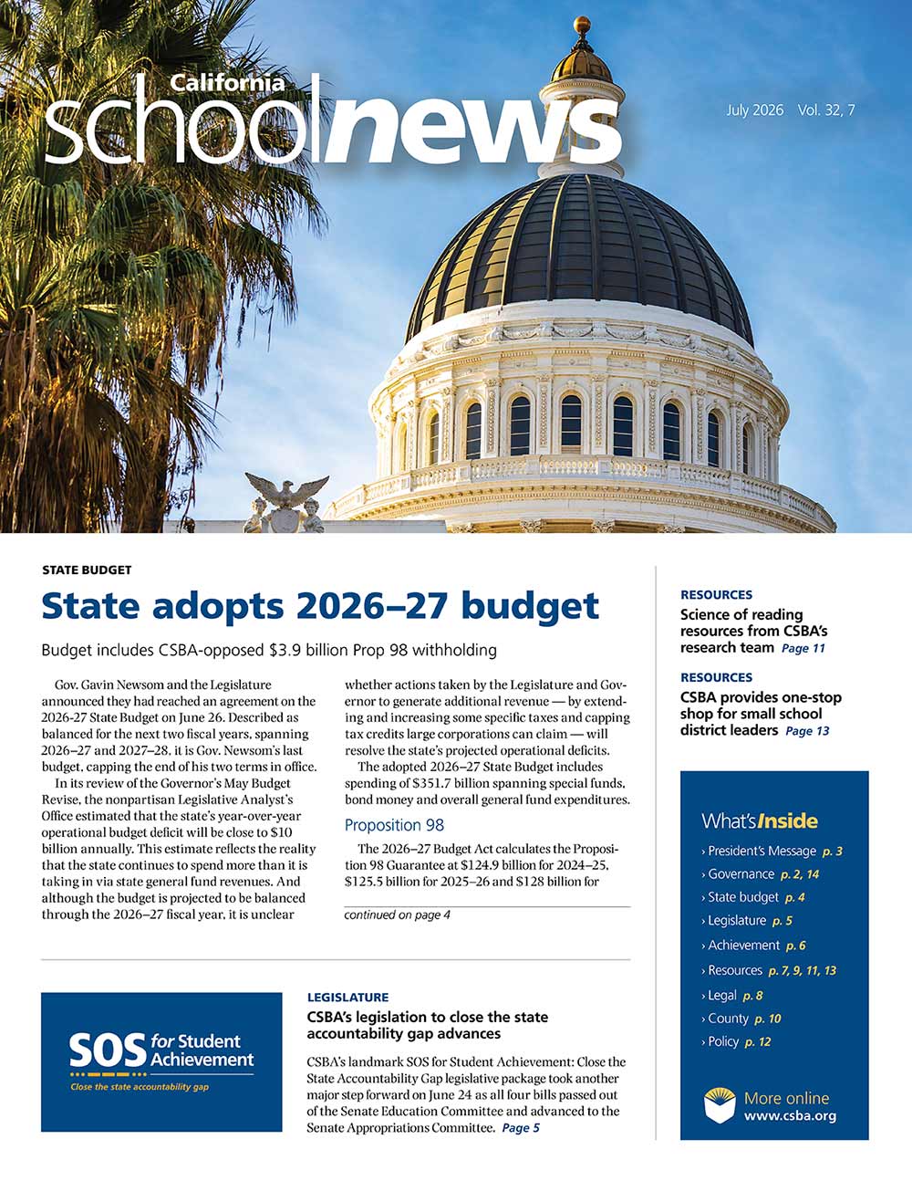 CSBA Newsletter July 2026 cover